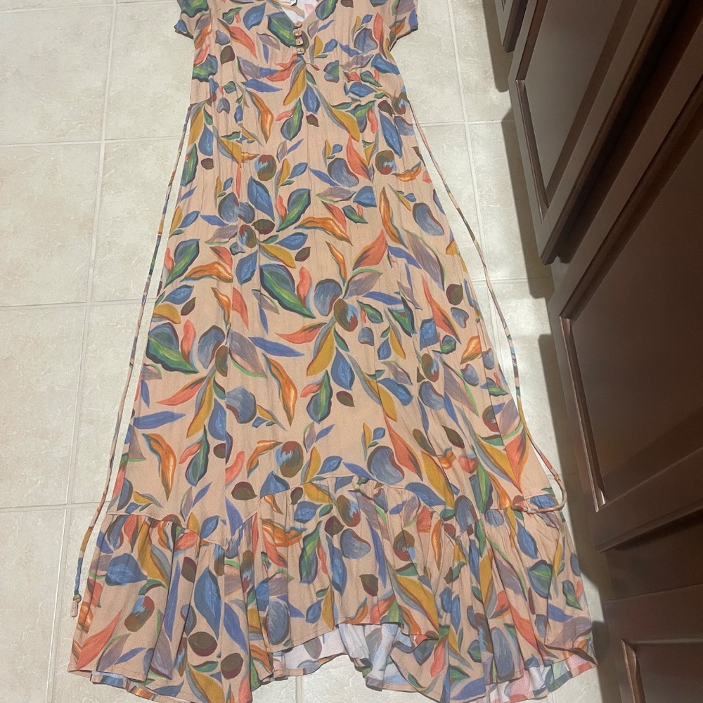 Rachel Pally Crepe Joline Orange Floral Maternity Dress Size S - Picture 11 of 15